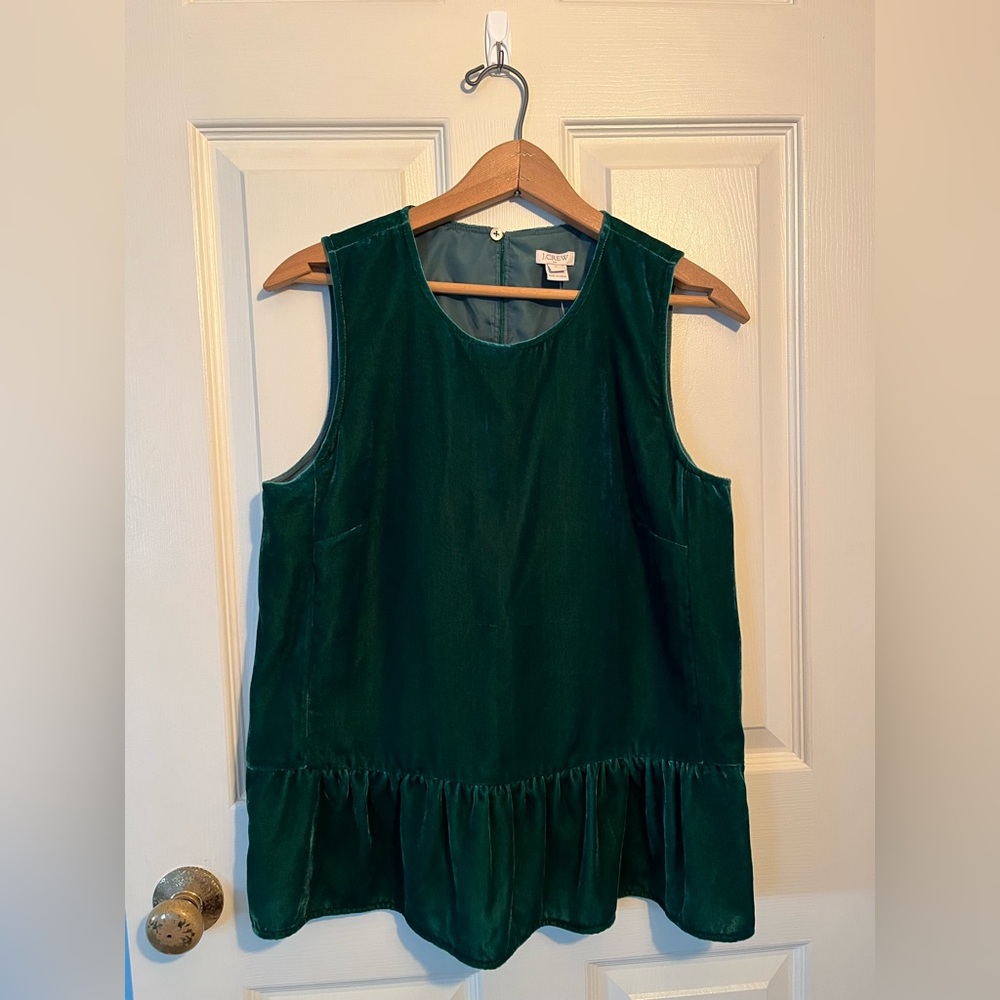 J. Crew Women’s Velvet Ruffled Peplum Top